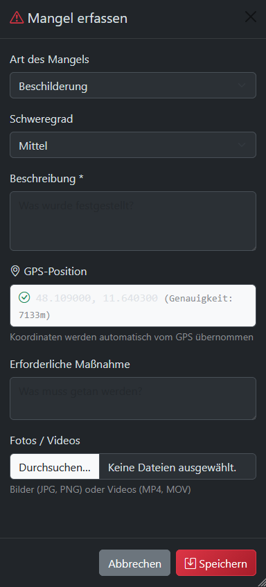 Einfache Mängelerfassung mit Foto